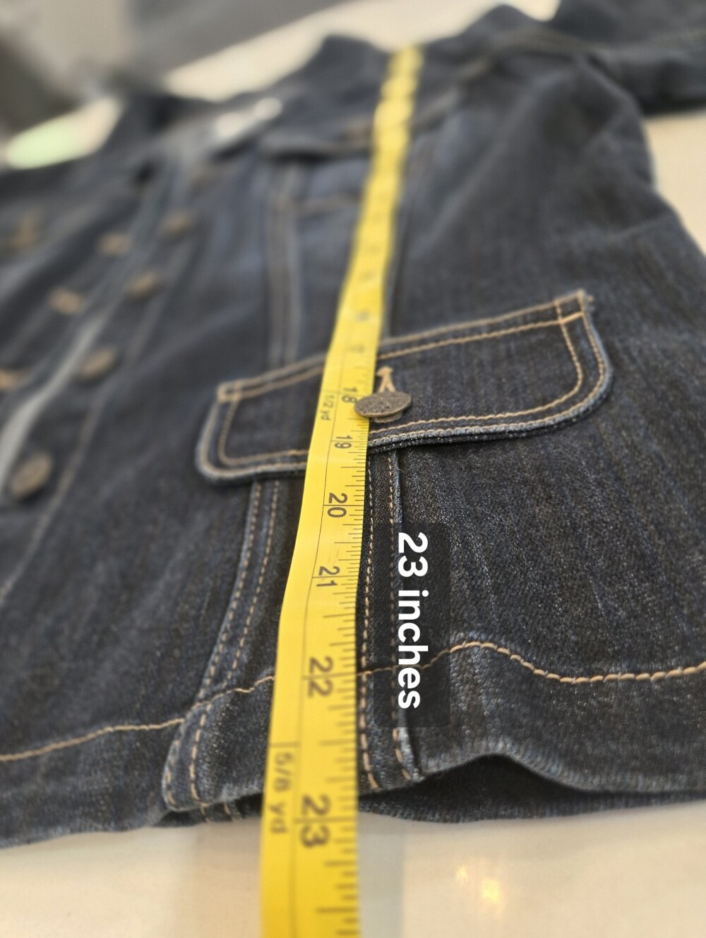 Women's Dark Blue Tailored Denim Jacket.  Pristine Condition. - Picture 9 of 10